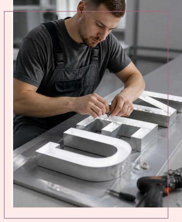 Изготовление и монтаж букв с лицевым свечением в Междуреченске