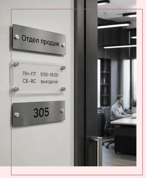 Офисные таблички на дверь в Междуреченске по цене от 4951 р. | Аванза-Мжд